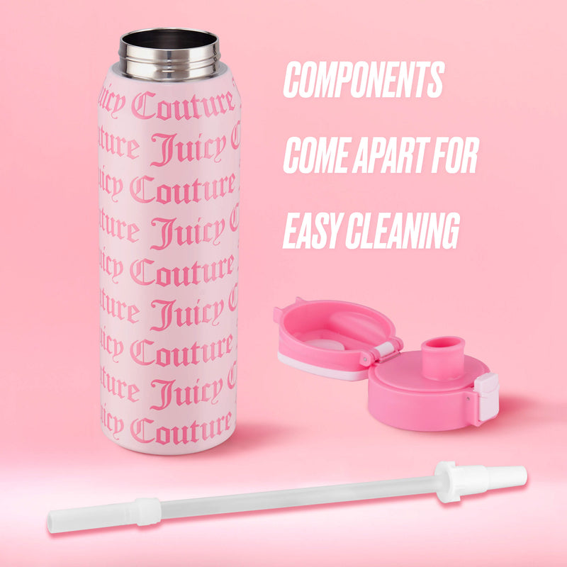 Glam Getaway Hydration Stainless Steel Tumbler - Ballerina Pink - Juicy Couture