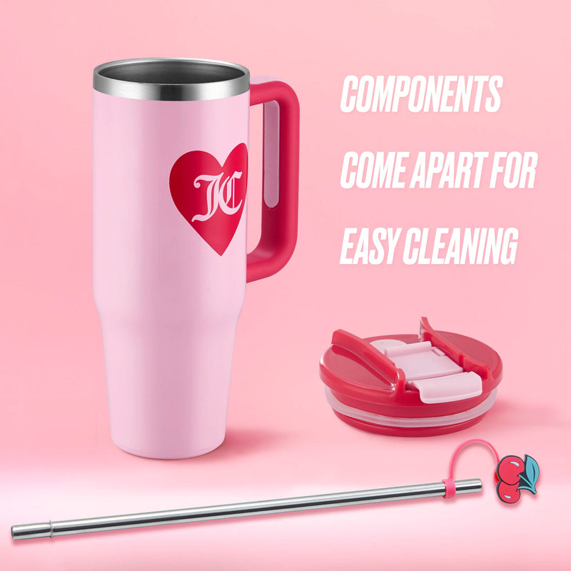 Jetsetter Hydration Stainless Steel Tumbler, 30 oz - Light Pink - Juicy Couture