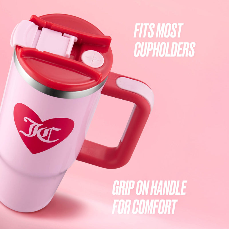 Jetsetter Hydration Stainless Steel Tumbler, 30 oz - Light Pink - Juicy Couture