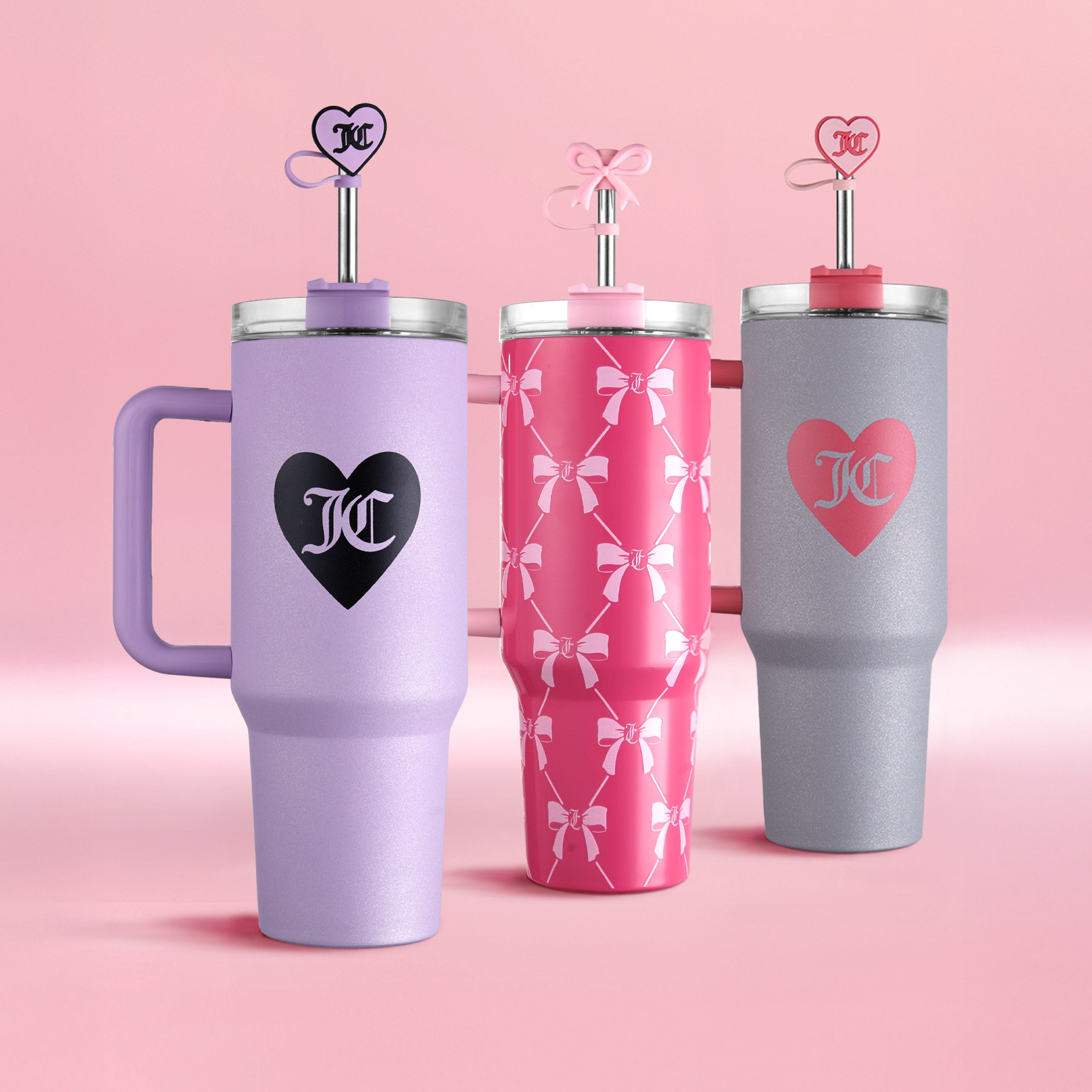 2 tone glitter yeti tumblers Juicy Couture Jetsetter Hydration Stainless Steel Tumbler, 40 oz