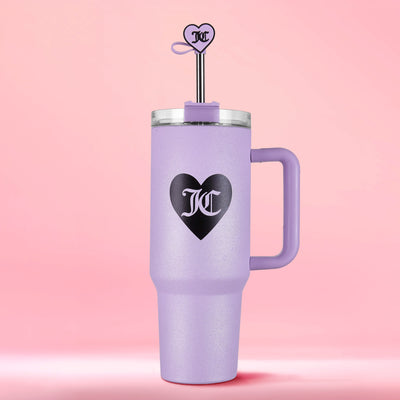 Jetsetter Hydration Stainless Steel Tumbler, 40 oz - Glitter Lavender - Juicy Couture