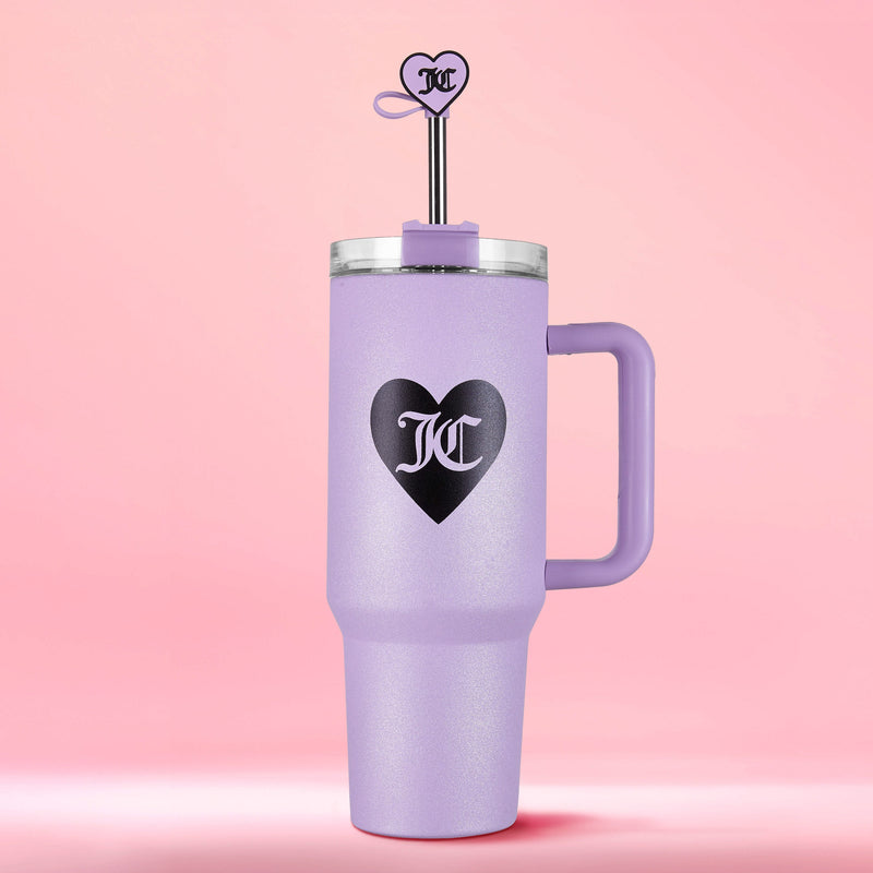 Jetsetter Hydration Stainless Steel Tumbler, 40 oz - Glitter Lavender - Juicy Couture