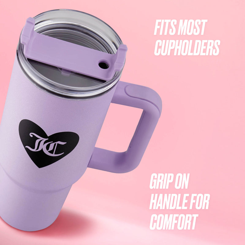 Jetsetter Hydration Stainless Steel Tumbler, 40 oz - Glitter Lavender - Juicy Couture