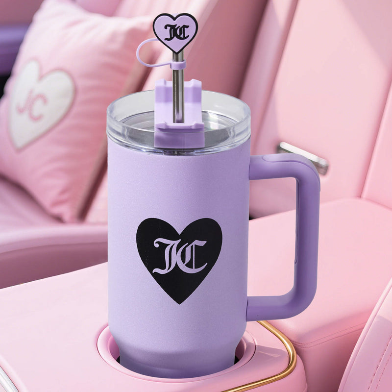 Jetsetter Hydration Stainless Steel Tumbler, 40 oz - Glitter Lavender - Juicy Couture