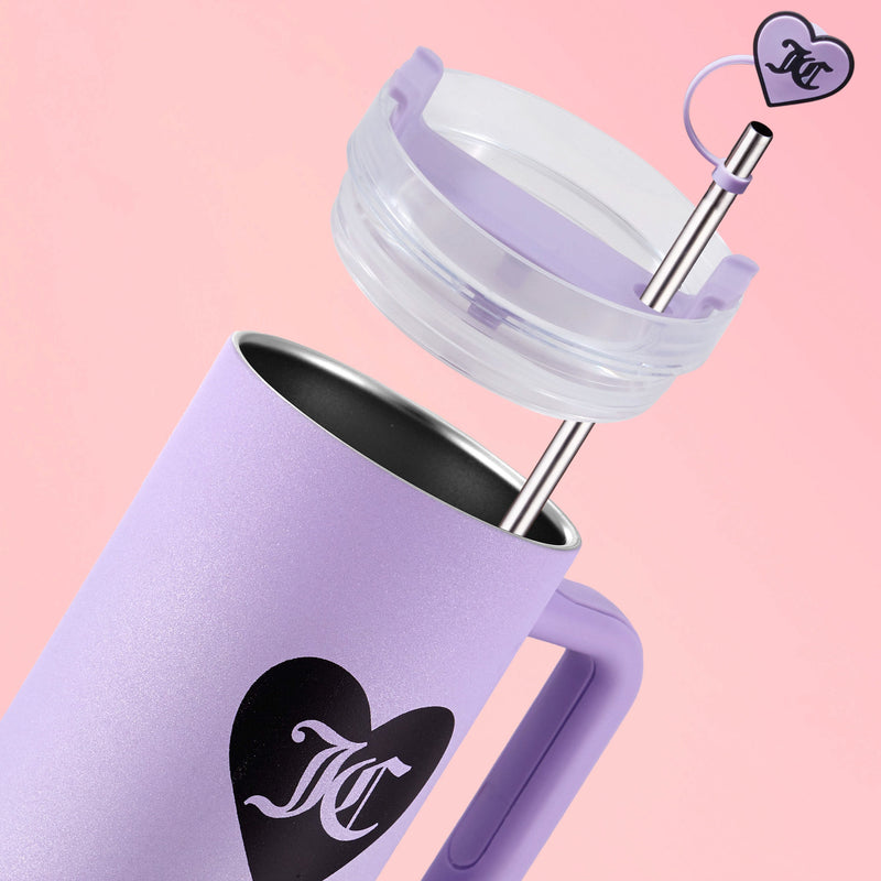 Jetsetter Hydration Stainless Steel Tumbler, 40 oz - Glitter Lavender - Juicy Couture