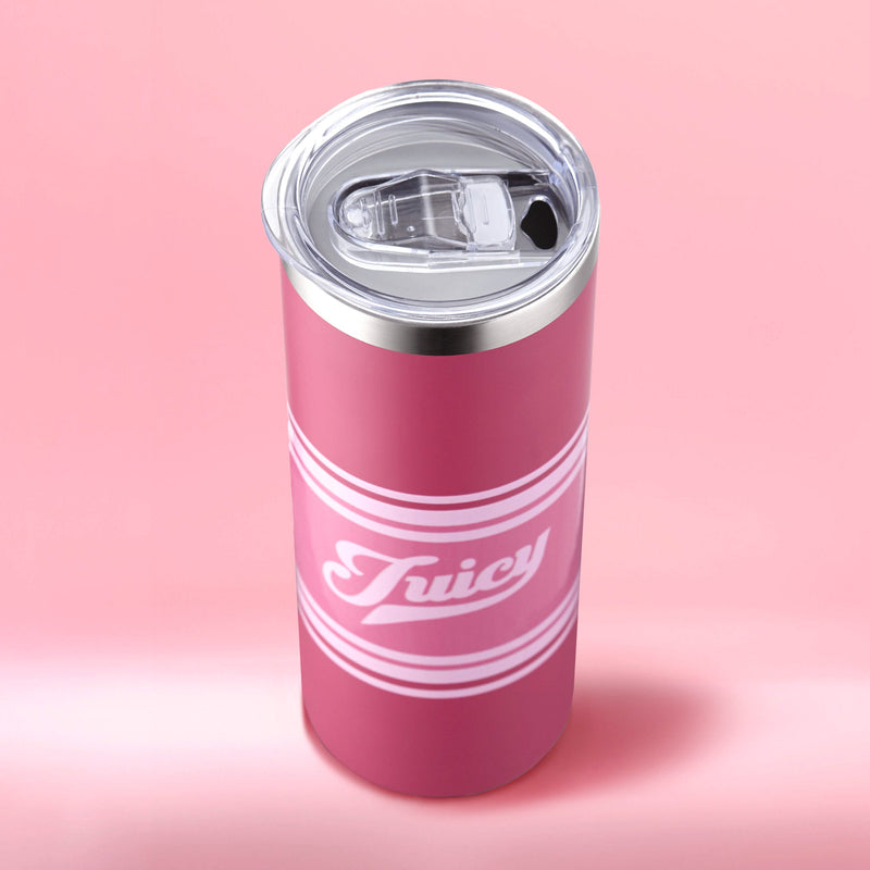 Glam Slip Hydration Stainless Steel Tumbler - Hot Pink Varsity - Juicy Couture