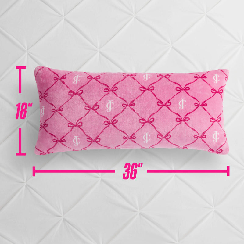 Lattice Print Plush Body Pillow - Bow Lattice Pink - Juicy Couture
