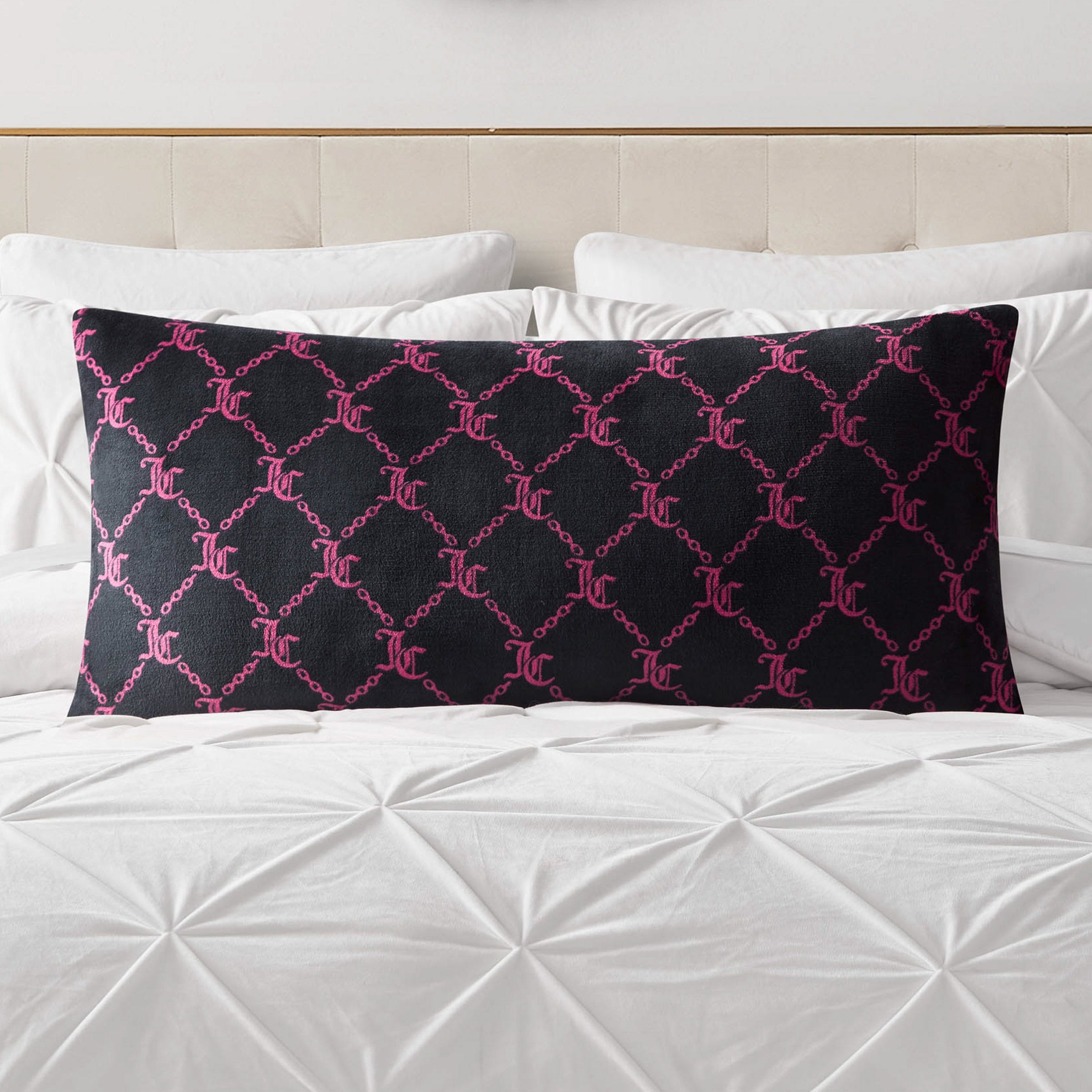 Lattice Print Plush Body Pillow - Black Lockup Lattice - Juicy Couture