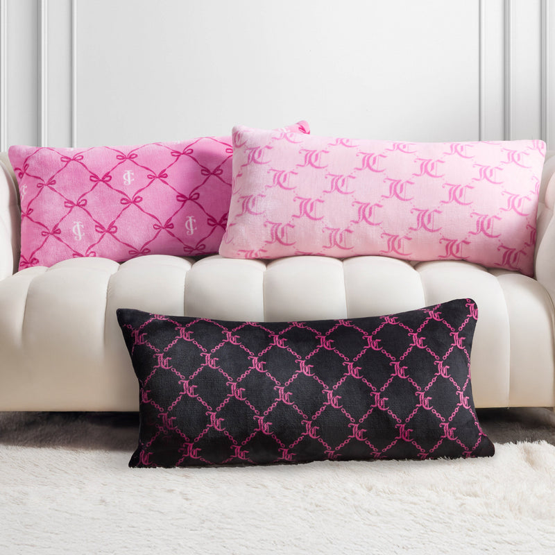 Lattice Print Plush Body Pillow - Black Lockup Lattice - Juicy Couture