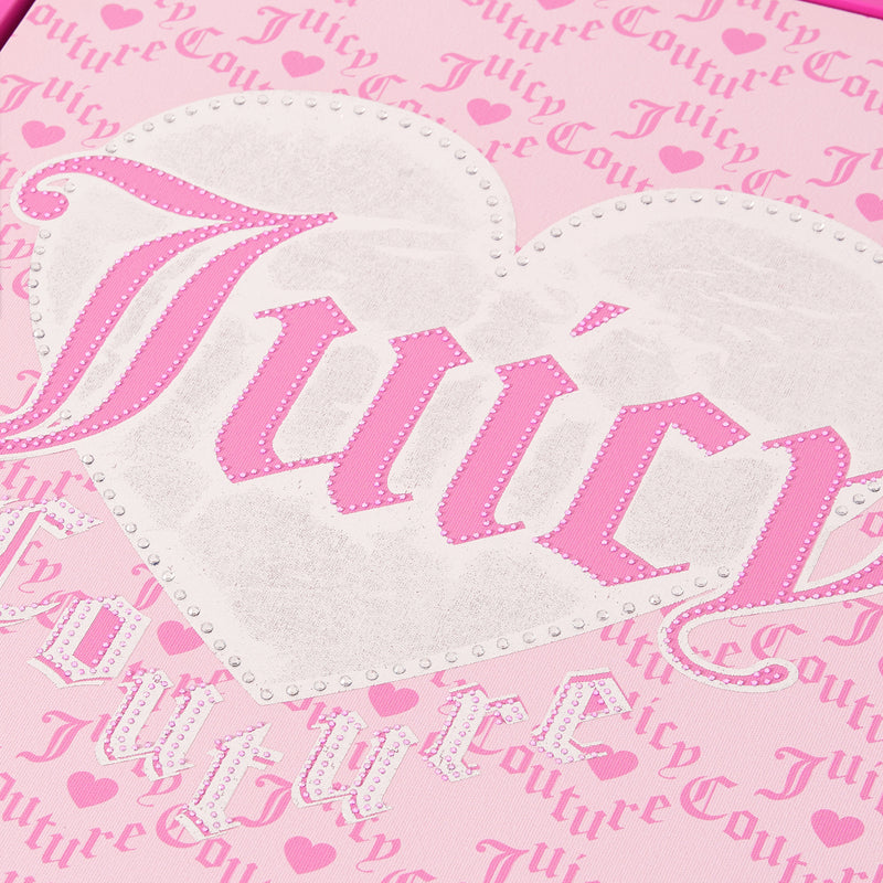 Featuring a vibrant pink background with repeating Juicy Couture text and playful hearts, this 16″ x 20″ Shadow Box Wall Art showcases a large white heart at its center. The word “Juicy,” displayed in bold pink letters outlined by delicate white dots, takes center stage, with “Couture” partially visible below. This fashion-inspired wall art brings a chic and whimsical aesthetic to any space—perfect as Juicy Couture décor or as the standout piece in your shadow box art collection.