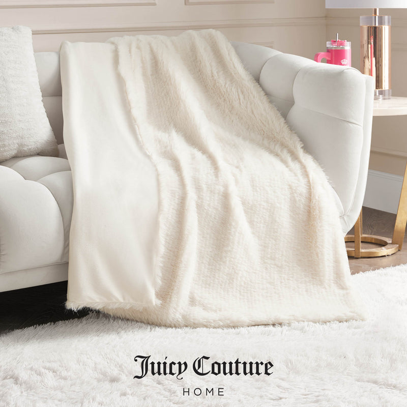 Eyelash Faux Fur Blankets - White - Juicy Couture