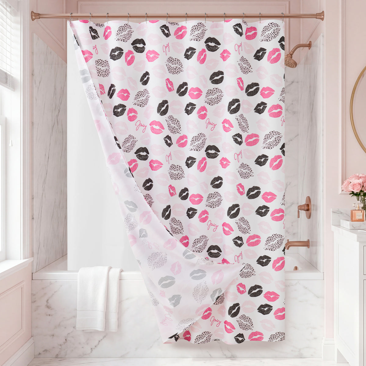 Shower Curtain PEVA Liner Hooks 14 Piece Set