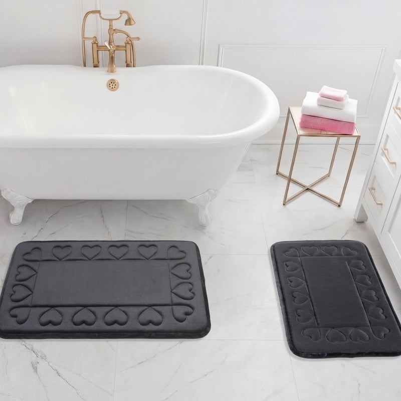 Quilted Memory Foam Bath Mat 2-Piece Set
