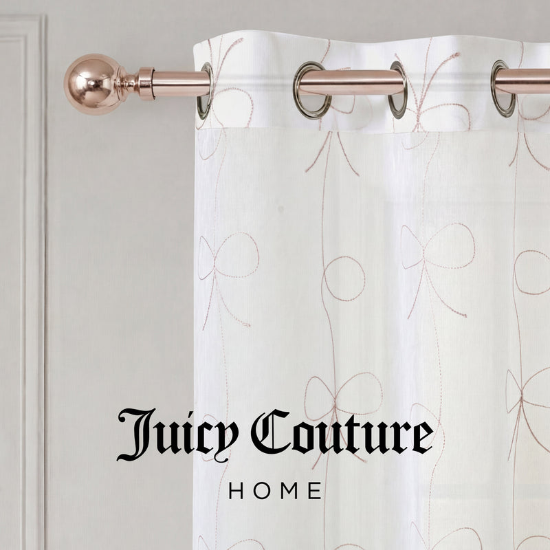 Vertical Bow Ribbon Sheer Window Curtains