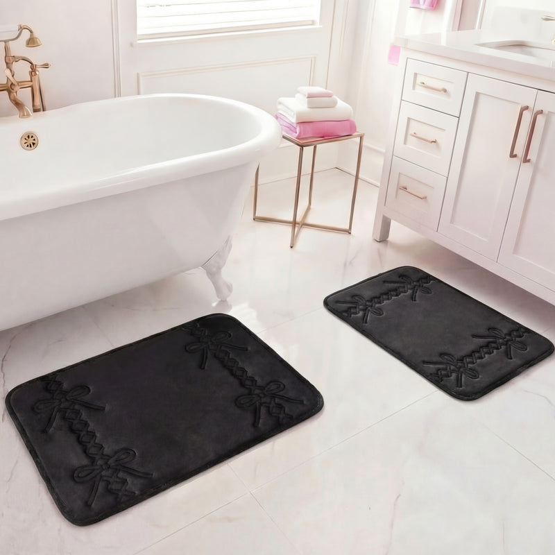 Quilted Memory Foam Bath Mat 2-Piece Set
