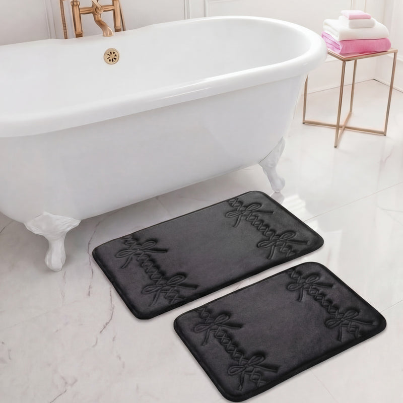 Quilted Memory Foam Bath Mat 2-Piece Set