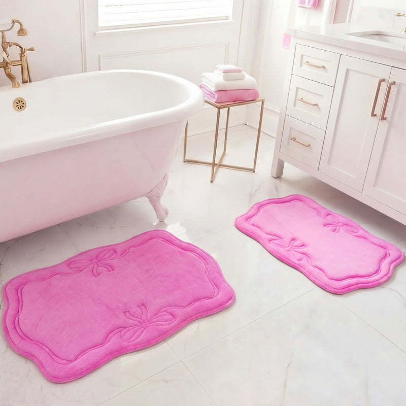 Quilted Memory Foam Bath Mat 2-Piece Set