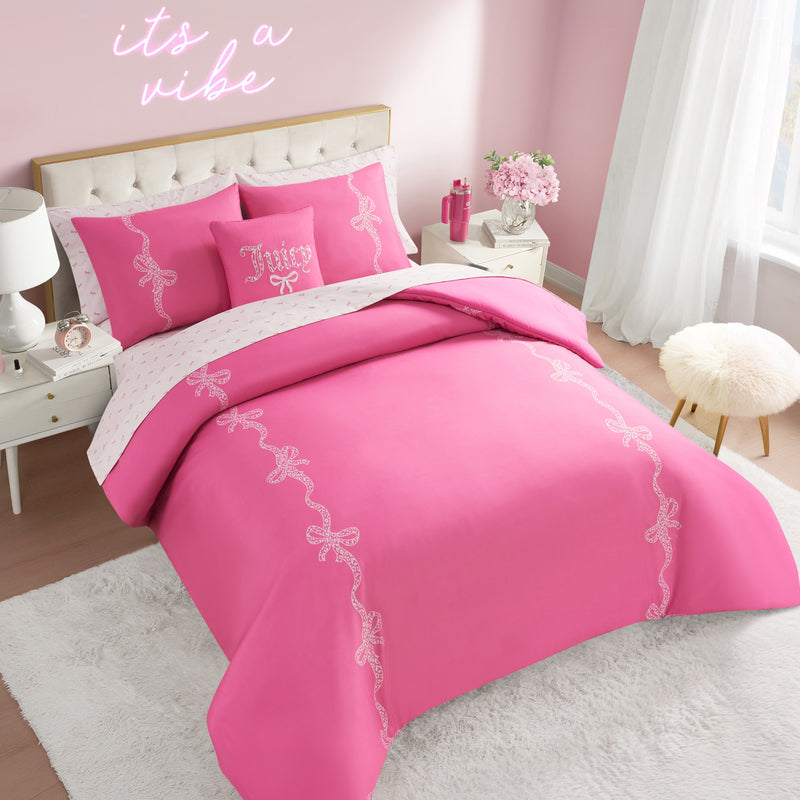 Hotel Stripe Leopard Bows Bed in a Bag Bedding Set