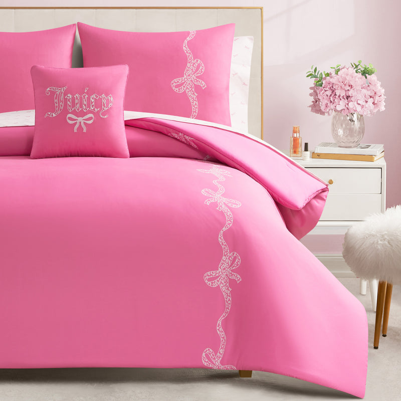 Hotel Stripe Leopard Bows Bed in a Bag Bedding Set