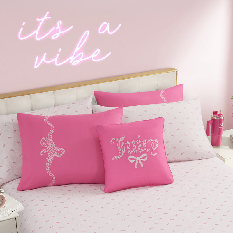 Hotel Stripe Leopard Bows Bed in a Bag Bedding Set