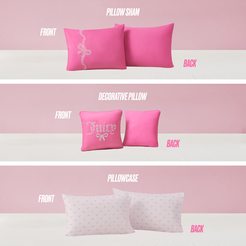 Hotel Stripe Leopard Bows Bed in a Bag Bedding Set