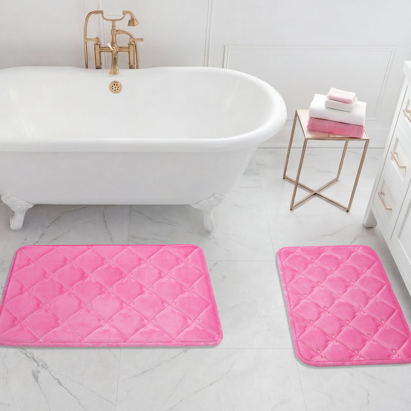Quilted Memory Foam Bath Mat 2-Piece Set