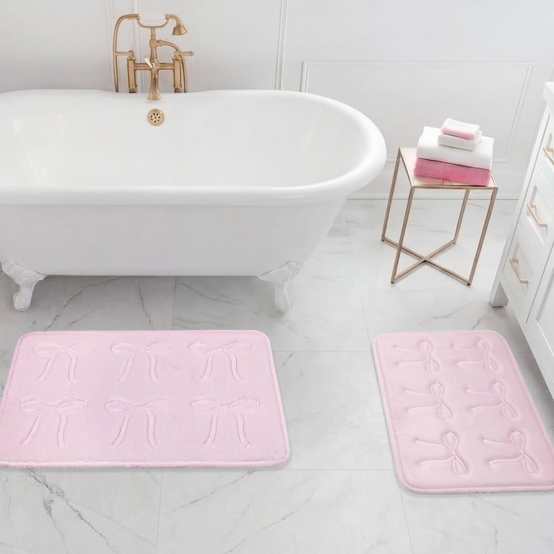 Quilted Memory Foam Bath Mat 2-Piece Set