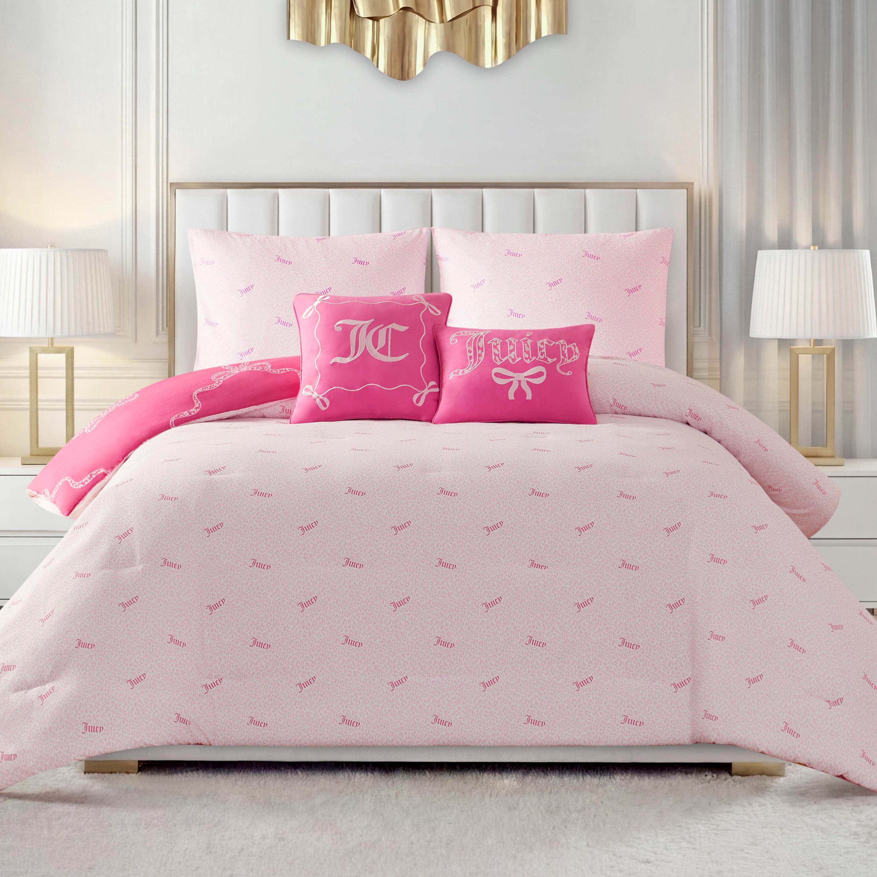 Chevron Leopard Bow Reversible Comforter Set – Juicy Couture