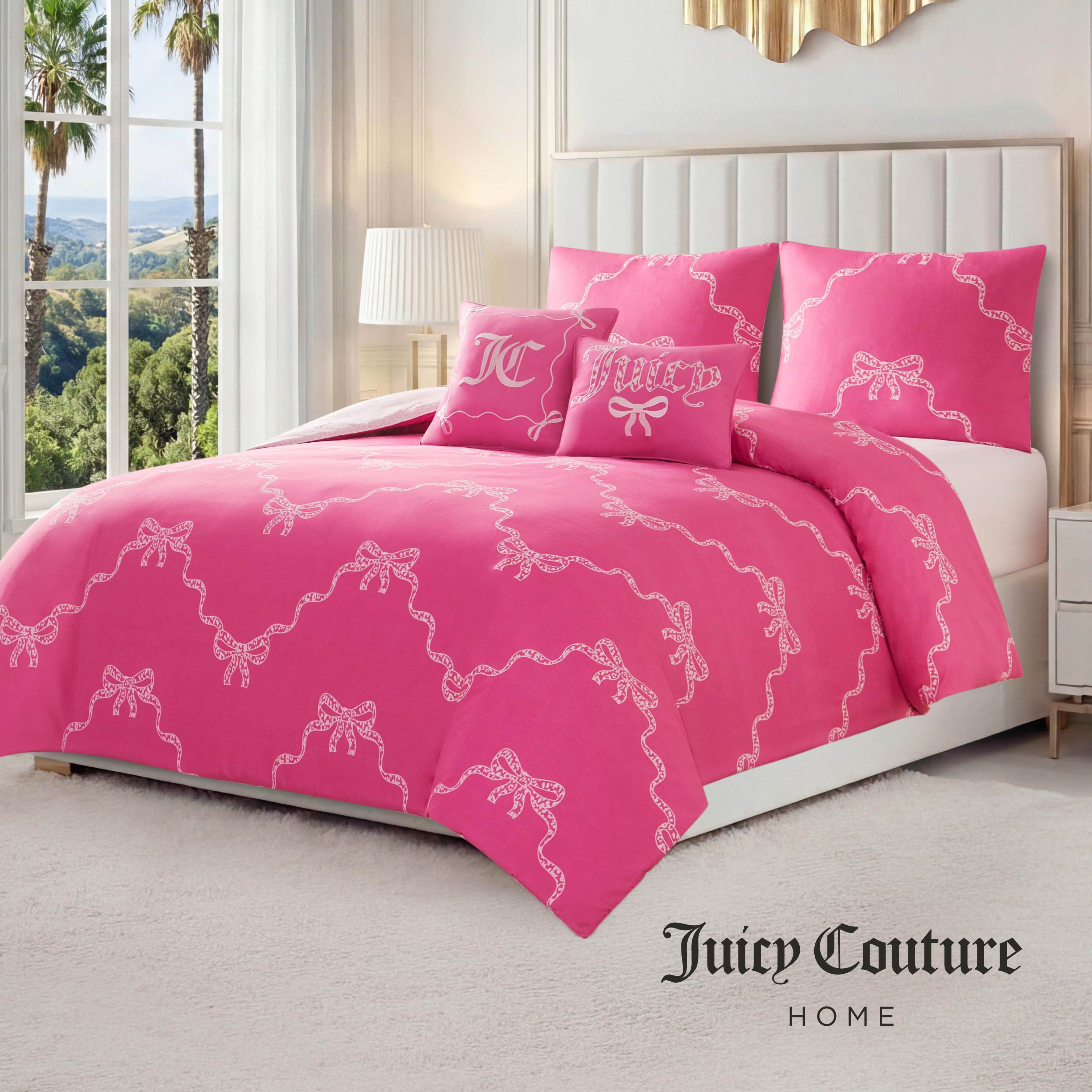 Chevron Leopard Bow Reversible Comforter Set – Juicy Couture