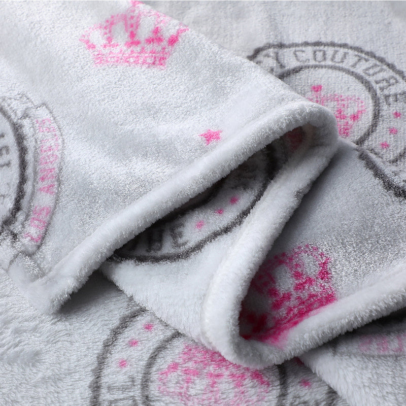 Plush Throw Blanket - Grey Juicy Emblem - Juicy Couture