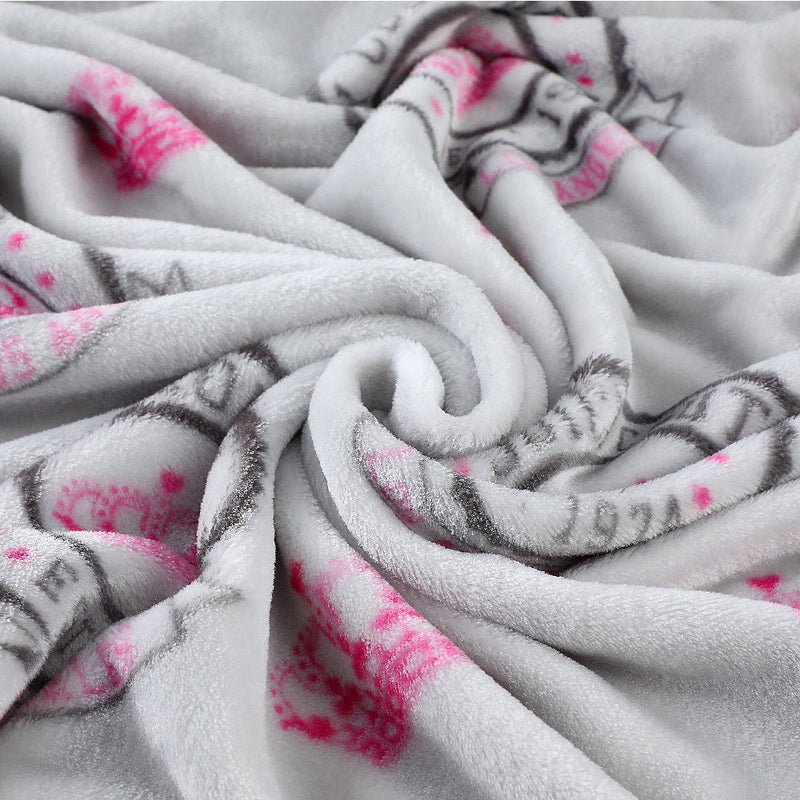 Plush Throw Blanket - Grey Juicy Emblem - Juicy Couture