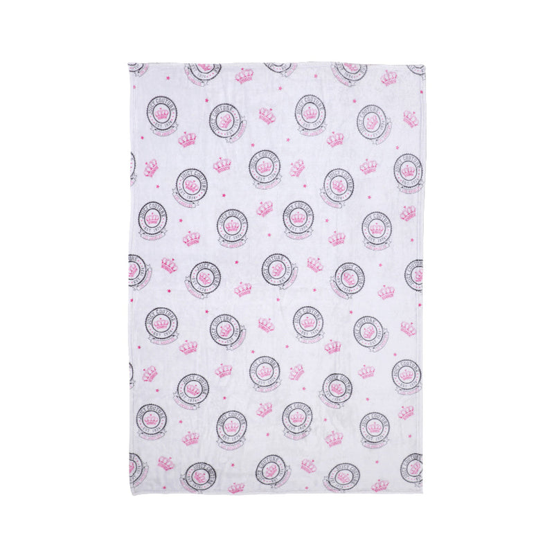 Plush Throw Blanket - Grey Juicy Emblem - Juicy Couture