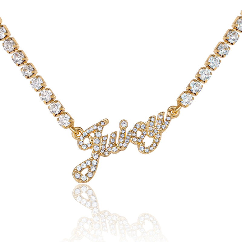 Script Logo Chain Necklace - Goldtone - Juicy Couture