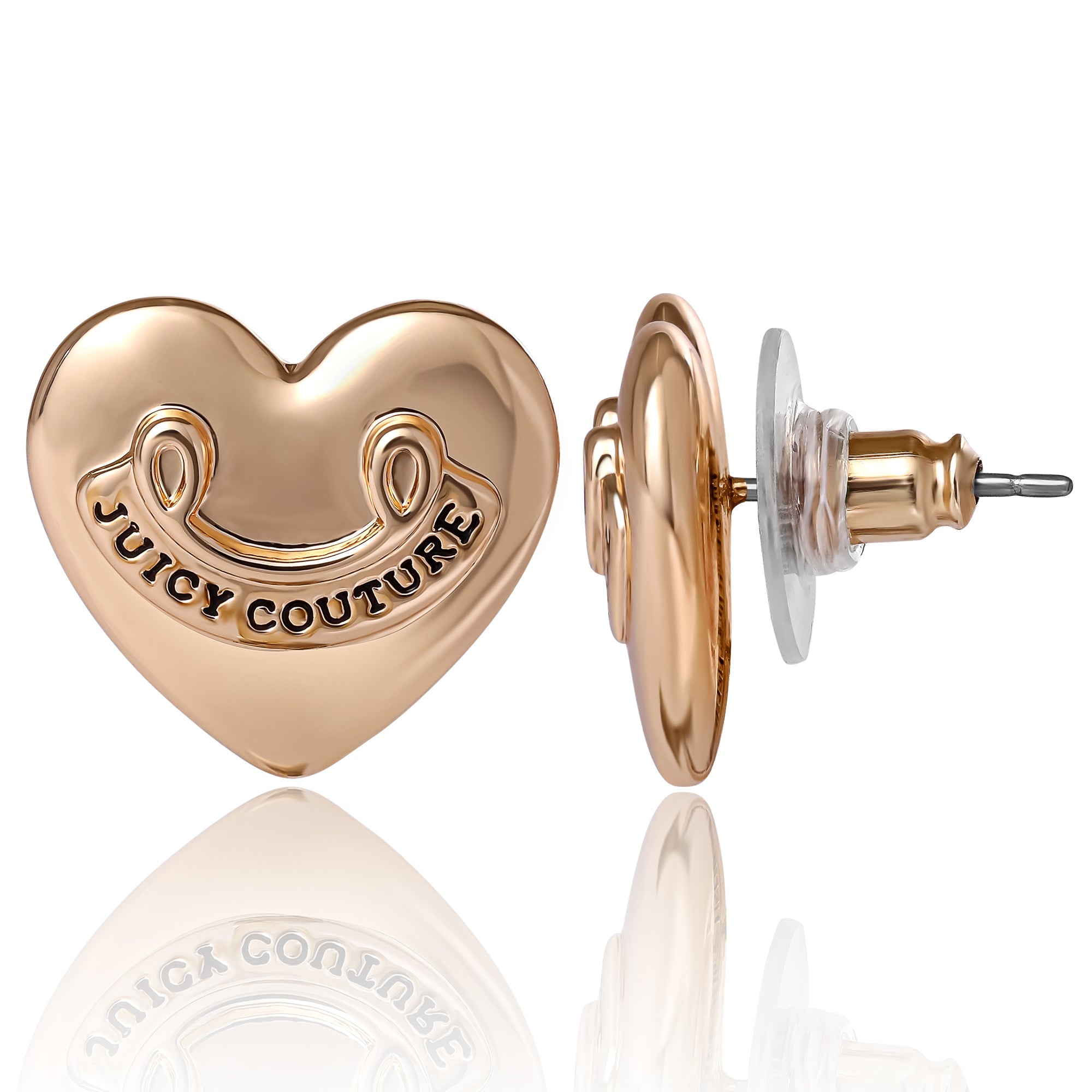 Juicy Couture‎ Red Heart Stud Belt Gold Hardware L/XL NWT Y2K Goldtone Heart Stud Earrings with Crystal Accents - Juicy  main image 2