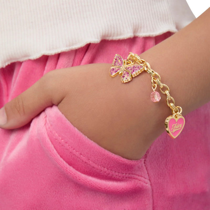 Pink Charm Bracelet - Goldtone - Juicy Couture