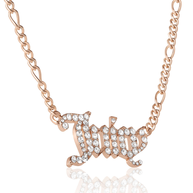 Juicy Script Crystal Chain Necklace - Goldtone - Juicy Couture