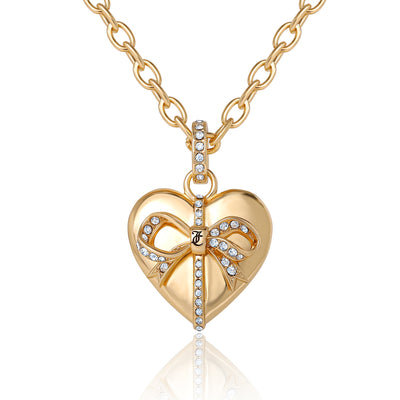 Gold-Tone Heart Charm Necklace