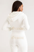 Gemini Big Bling Velour Hoodie