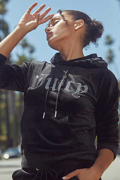 Juicy Couture Oversized Big Bling Velour Hoodie