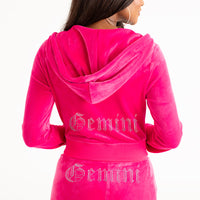 Gemini Big Bling Velour Hoodie