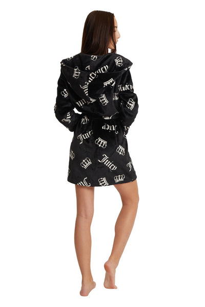 Hooded Luxe Plush Robe - Juicy Couture