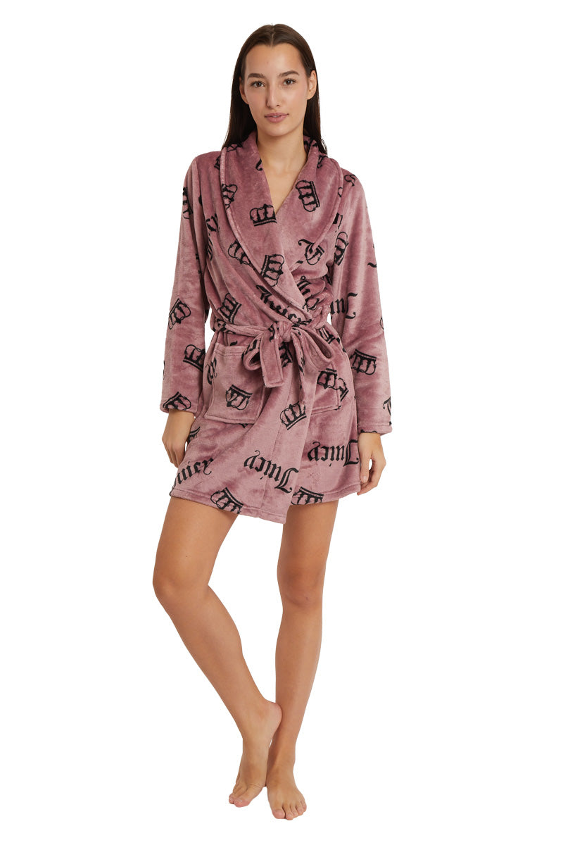 Shawl Collar Plush Robe - Juicy Couture