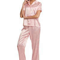 Satin Short Sleeve Notch Collar PJ Set - Juicy Couture