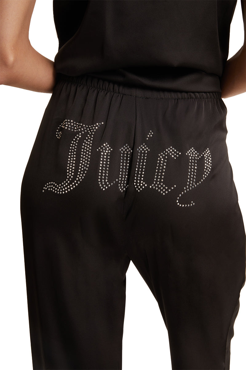 Satin Short Sleeve Notch Collar PJ Set - Juicy Couture