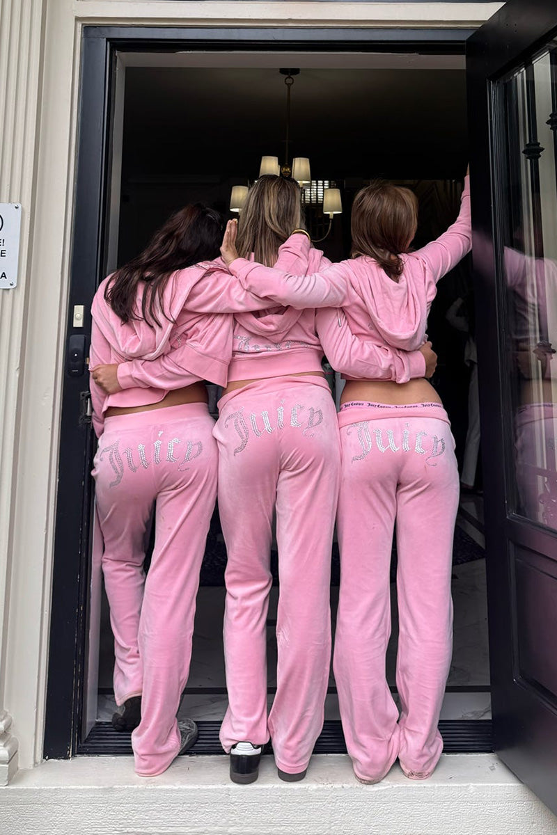 Juicy Couture ピンク ヨガウェア セット OG Big Bling Velour Hoodie - Juicy Couture