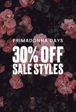 Promotional graphic with pink flowers and 'Primadonna Days: 30% off sale styles' text overlay.