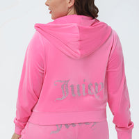 Plus-Size OG Big Bling Velour Hoodie - Juicy Couture