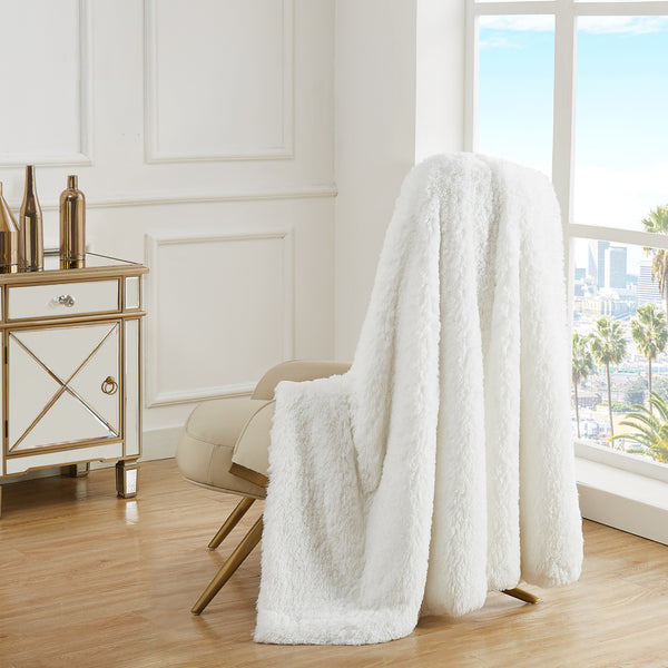 Shaggy Faux Fur Plush Blanket - Juicy Couture