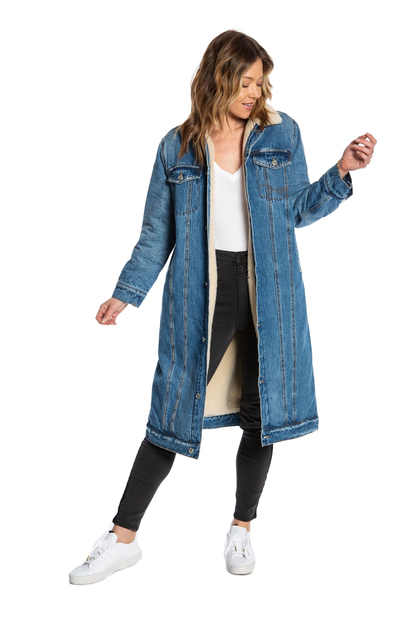 Faux Sherpa Lined Trucker Jean Jacket - Juicy Couture