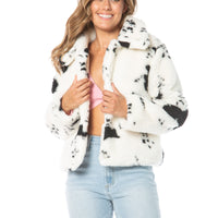 Spotted Faux Sherpa Jacket - Juicy Couture